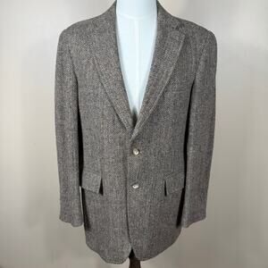 Harris Tweed Mens Tweed Wool Blazer Redwood & Ross Size 40R Preppy Academia